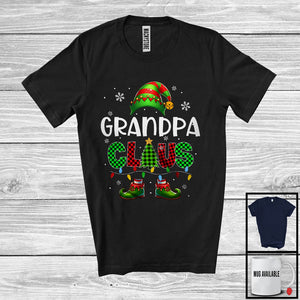 MacnyStore - Grandpa Claus; Wonderful Christmas Red Green Plaid ELF; X-mas Pajama Family Group T-Shirt