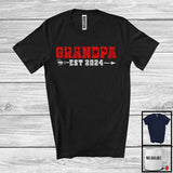 MacnyStore - Grandpa Est 2024, Awesome Father's Day Pregnancy Announcement, Expecting Family Group T-Shirt