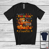 MacnyStore - Grateful Thankful Blessed Auntie; Wonderful Thanksgiving Turkey Pumpkin On Pickup Truck; Family T-Shirt