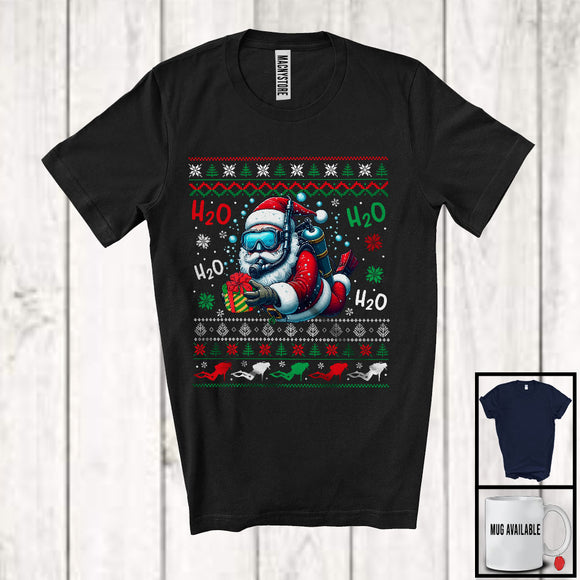 MacnyStore - H2O Scuba Diving Santa; Fantastic Christmas Sweater Scuba Diver Lover; Pajama Family T-Shirt