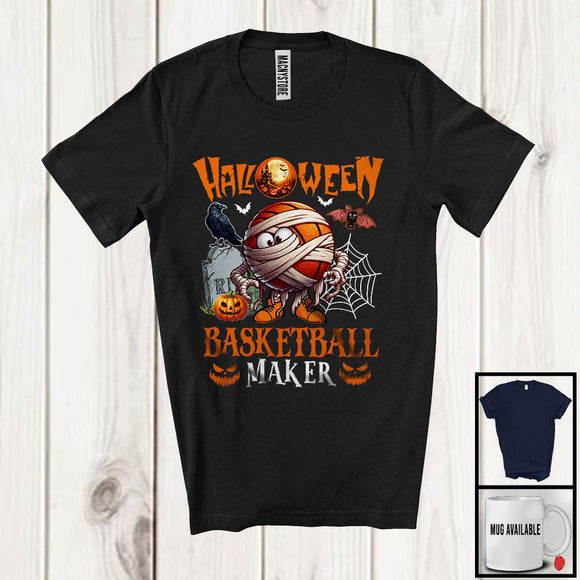 MacnyStore - Halloween Basketball Maker, Humorous Halloween Costume Mummy Basketball Player, Sport Team T-Shirt