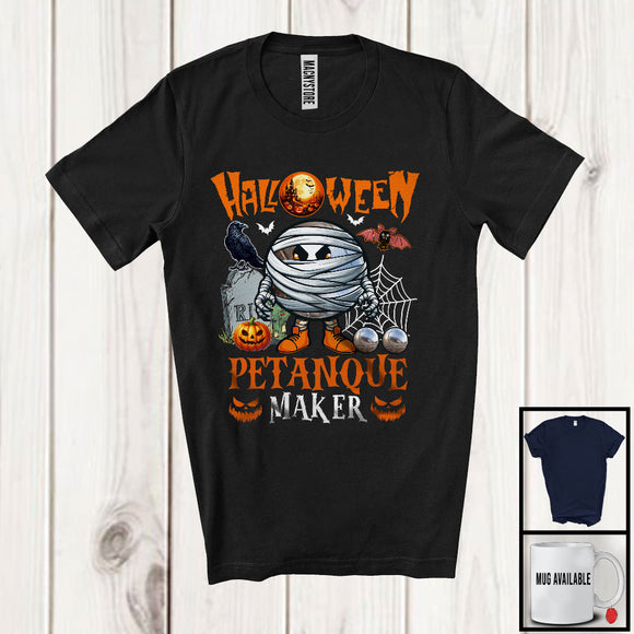 MacnyStore - Halloween Petanque Maker, Humorous Halloween Costume Mummy Petanque Player, Sport Team T-Shirt