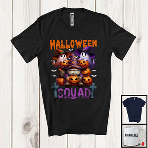 MacnyStore - Halloween Squad, Amazing Halloween Costume Witch Gnome, Boo Ghost Pumpkin Family Group T-Shirt