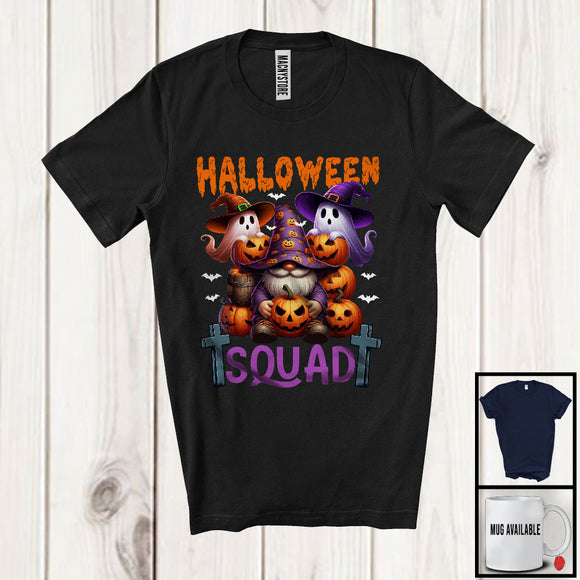 MacnyStore - Halloween Squad, Amazing Halloween Costume Witch Gnome, Boo Ghost Pumpkin Family Group T-Shirt