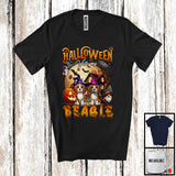 MacnyStore - Halloween With My Beagle, Amazing Halloween Moon Witch, Castle Gnomes Pumpkin T-Shirt