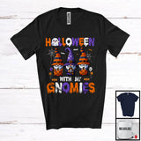 MacnyStore - Halloween With My Gnomies, Amazing Halloween Three Gnomes Gnomies, Family Group T-Shirt