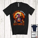 MacnyStore - Halloween With My Gnomies, Scary Halloween Costume Witch Gnome, Skull Pumpkin Lover T-Shirt