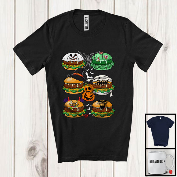 MacnyStore - Hamburger Boo Zombie Pumpkin Collection; Scary Halloween Fast Food Lover; Family Group T-Shirt