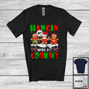 MacnyStore - Hangin With My Cookies; Awesome Christmas Three Gingerbread Cookies; Snowing Family T-Shirt