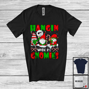 MacnyStore - Hangin With My Gnomies; Awesome Christmas Three Gnomes Lover; Snowing Pajama Family T-Shirt