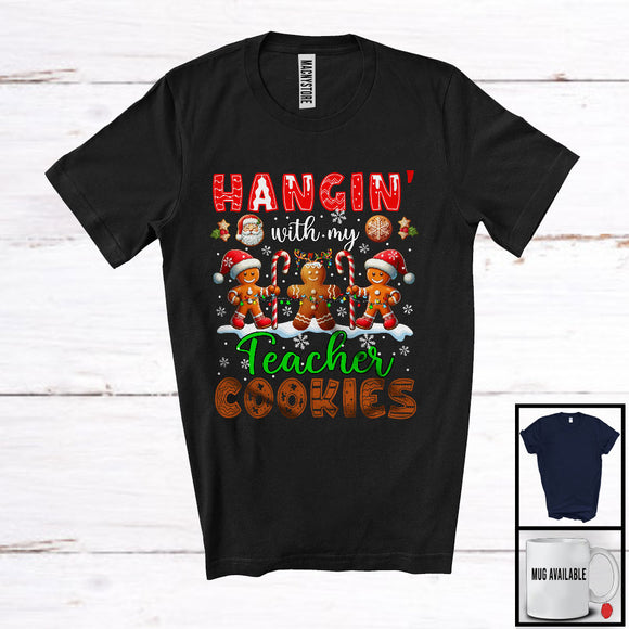 MacnyStore - Hangin' With My Teacher Cookies; Lovely Christmas Lights Three Gingerbreads; Snowing T-Shirt