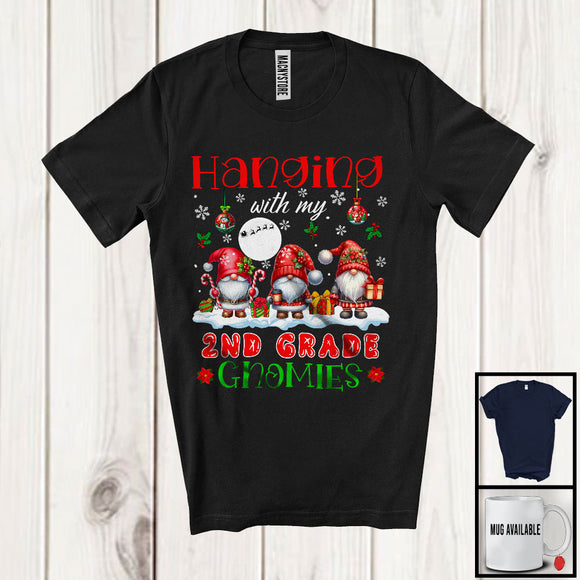 MacnyStore - Hanging With My 2nd Grade Gnomies; Adorable Christmas Three Gnomes; Students Teacher T-Shirt