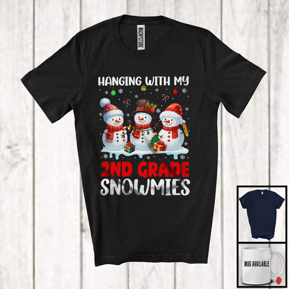 MacnyStore - Hanging With My 2nd Grade Snowmies; Fantastic Christmas Three Snowman Students; Teacher T-Shirt