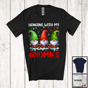 MacnyStore - Hanging With My Gnomies; Fantastic Christmas Three Gnomes Snowing; Pajama Family Group T-Shirt