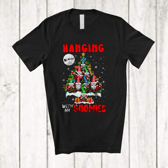 MacnyStore - Hanging With My Gnomies; Joyful Christmas With Gnomies X-mas Tree; Gnomes Lover T-Shirt