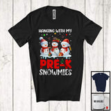 MacnyStore - Hanging With My Pre-K Snowmies; Fantastic Christmas Three Snowman Students; Teacher T-Shirt