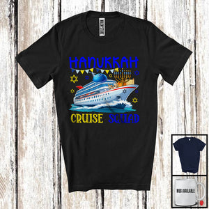 MacnyStore - Hanukkah Cruise Squad; Awesome Hanukkah Menorah Kippah Hat Cruise Ship; Vacation Trip T-Shirt