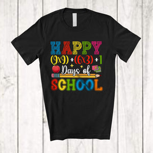 MacnyStore - Happy 100 Days Of School; Humorous Math Formula 100th Day Math Nerd; Teacher Student T-Shirt