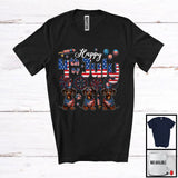 MacnyStore - Happy 4th Of July, Amazing Independence Day Three American Flag Dachshund, Patriotic T-Shirt