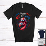 MacnyStore - Happy 4th Of July, Humorous American Flag Flamingo Face Sunglasses, Animal Lover Patriotic T-Shirt