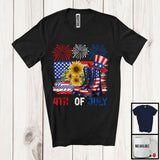 MacnyStore - Happy 4th Of July, Proud Independence Day Boots Hat American Flag, Sunflowers Patriotic Group T-Shirt