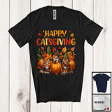 MacnyStore - Happy Catsgiving; Wonderful Thanksgiving Maine Coon Cat Owner; Fall Leaf Pumpkin T-Shirt