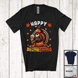 MacnyStore - Happy Drunkgiving; Sarcastic Thanksgiving Turkey Drinking Whiskey; Drunker Team Family T-Shirt