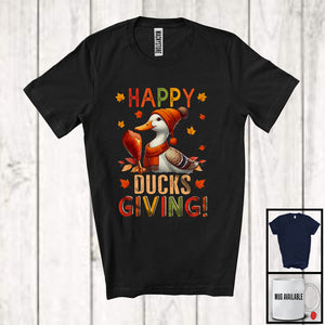 MacnyStore - Happy Ducksgiving; Wonderful Thanksgiving Autumn Leaf Duck Lover; Matching Family Group T-Shirt