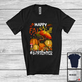 MacnyStore - Happy Fall Y'all Bartender; Awesome Thanksgiving Autumn Tree Pumpkins; Bartender Proud T-Shirt