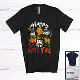 MacnyStore - Happy Fall Y'all, Awesome Thanksgiving Autumn Leaves Three Teeth Pumpkins, Dentist Group T-Shirt