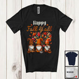 MacnyStore - Happy Fall Y'all; Awesome Thanksgiving Fall Tree Leopard Plaid Three Gnomes; Family Group T-Shirt