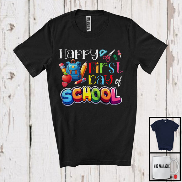 MacnyStore - Happy First Day Of School, Adorable Back To School Things, Matching Team Students Teachers T-Shirt