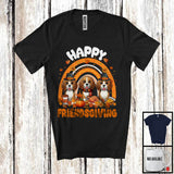 MacnyStore - Happy Friendsgiving, Wonderful Thanksgiving Three Beagle Owner, Rainbow Fall Leaves T-Shirt