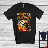 MacnyStore - Happy Halloween, Adorable Halloween Costume Alligator Witch, Moon Pumpkin Wild Animal Lover T-Shirt