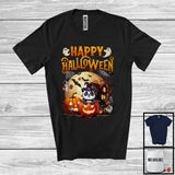 MacnyStore - Happy Halloween, Adorable Halloween Costume Panda Witch, Moon Pumpkin Wild Animal Lover T-Shirt