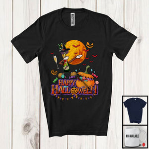 MacnyStore - Happy Halloween, Cheerful Zombie Witch Champagne Dabbing, Drinking Lover Drunker Team T-Shirt