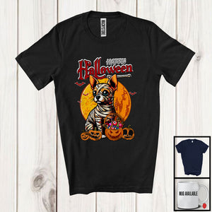 MacnyStore - Happy Halloween, Horror Halloween Costume Mummy Chihuahua, Carved Pumpkin Candy Lover T-Shirt