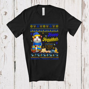 MacnyStore - Happy Hanukkah; Adorable Chanukah Guinea Pig With Menorah Lover; Sweater Family Group T-Shirt