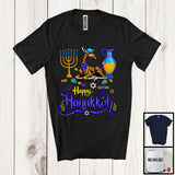 MacnyStore - Happy Hanukkah; Happy Chanukah Lovely Giraffe With Menorah; Animal Family Group T-Shirt