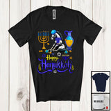 MacnyStore - Happy Hanukkah; Happy Chanukah Lovely Horse With Menorah; Farmer Family Group T-Shirt