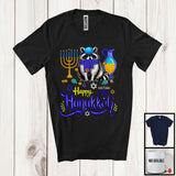 MacnyStore - Happy Hanukkah; Happy Chanukah Lovely Raccoon With Menorah; Animal Family Group T-Shirt