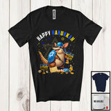 MacnyStore - Happy Hanukkah; Lovely Chanukah Armadillo Wearing Kippah; Wild Animal Lover Menorah Family T-Shirt