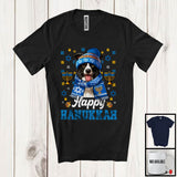 MacnyStore - Happy Hanukkah; Lovely Chanukah Hanukkah Border Collie Owner Lover; Menorah Family Group T-Shirt