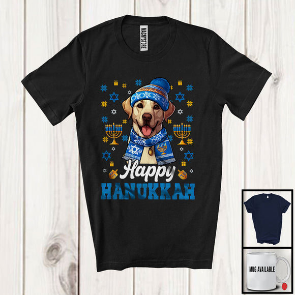 MacnyStore - Happy Hanukkah; Lovely Chanukah Hanukkah Labrador Owner Lover; Menorah Family Group T-Shirt