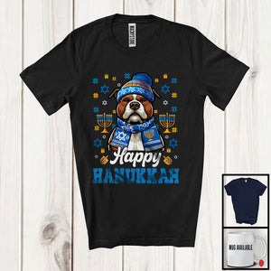 MacnyStore - Happy Hanukkah; Lovely Chanukah Hanukkah Pit bull Owner Lover; Menorah Family Group T-Shirt