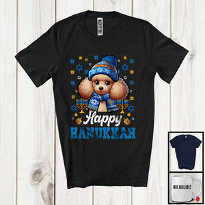 MacnyStore - Happy Hanukkah; Lovely Chanukah Hanukkah Poodle Owner Lover; Menorah Family Group T-Shirt