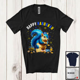 MacnyStore - Happy Hanukkah; Lovely Chanukah Squirrel Wearing Kippah; Wild Animal Lover Menorah Family T-Shirt