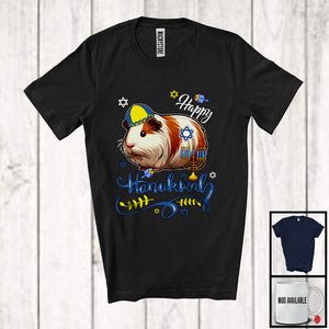 MacnyStore - Happy Hanukkah; Wonderful Chanukah Guinea Pig With Menorah Animal Lover; Family Group T-Shirt