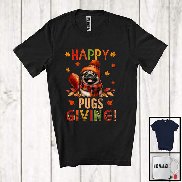 MacnyStore - Happy Pugsgiving; Wonderful Thanksgiving Autumn Leaf Dog Lover; Matching Family Group T-Shirt