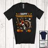 MacnyStore - Happy Thanksgiving; Awesome Thanksgiving Autumn Fall Leaves Turkey; Baseball Player T-Shirt